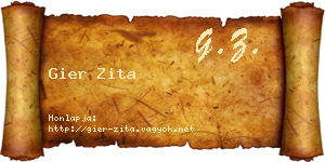 Gier Zita névjegykártya